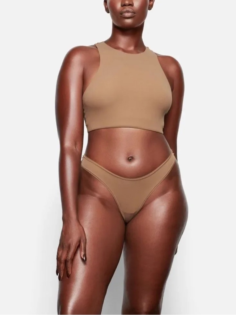 SKIMS FITS EVERYBODY HIGH NECK BRA LIMITED EDITION: OXIDE XS